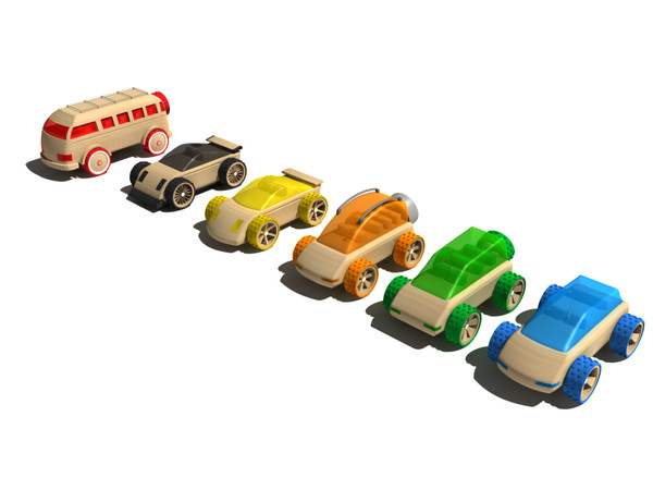 toy car 3d model - Wooden toy car coollection... by gile.073
